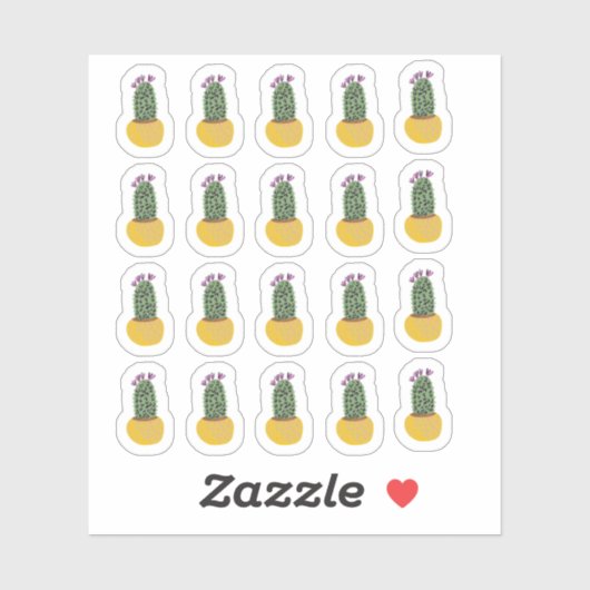 Cactus Pflanze Cheetah Doodle Design Aufkleber (Blatt)