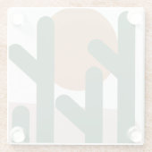 Cactus Pflanze Desert Boho Green Pink Glasuntersetzer (Rückseite)