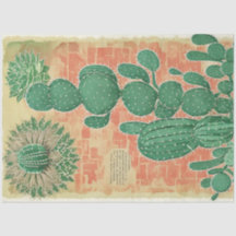 Cactus Pflanze Ephemera Collage Art Nr. 4