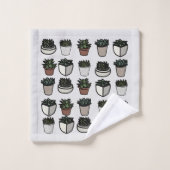 Cactus Pflanze Funky pattern Badhandtuch Set (Waschlappen)
