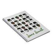 Cactus Pflanze Funky pattern Notizblock (Rechte Seite)