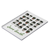 Cactus Pflanze Funky pattern Notizblock (Linke Seite)