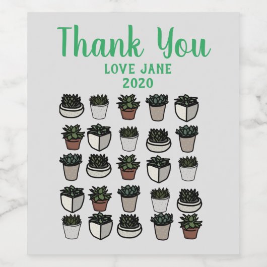 Cactus Pflanze Funky pattern Weinetikett (Einzelnes Label)