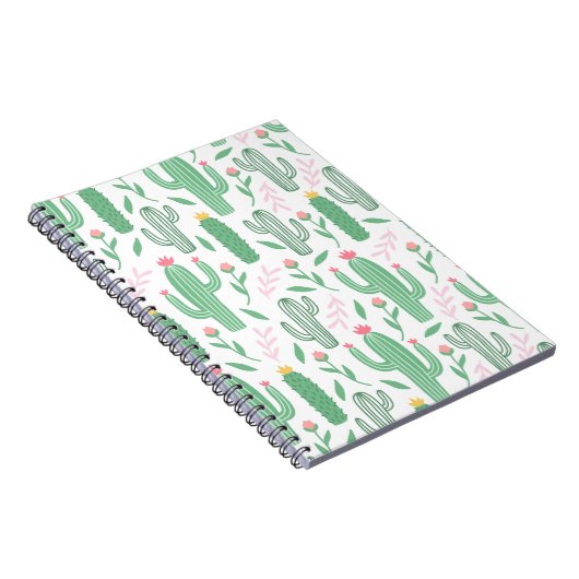 Cactus Pflanze Green Lila Pattern Notizblock (Rechte Seite)