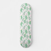 Cactus Pflanze Green Lila Pattern Skateboard (Vorne)