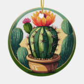 Cactus Pflanze Keramik Decorative verkleidete Glas Ornament (Vorne)