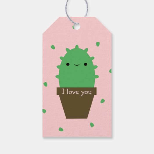 Cactus Pflanze kümmert sich um mich niedlich kawai Geschenkanhänger (Rückseite)