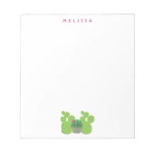 Cactus Pflanze pocht niedlicher Name Notizblock (Vorderseite)