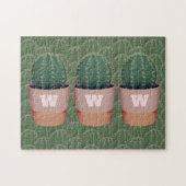 Cactus Pflanze Pot Monogram Jigsaw Puzzle (Horizontal)