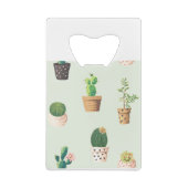 Cactus Pflanze Pots Blume Muster Niedlich Geldbeutel Flaschenöffner (Rückseite)