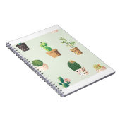 Cactus Pflanze Pots Blume Muster Niedlich Notizblock (Rechte Seite)