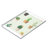 Cactus Pflanze Pots Blume Muster Niedlich Notizblock (Linke Seite)