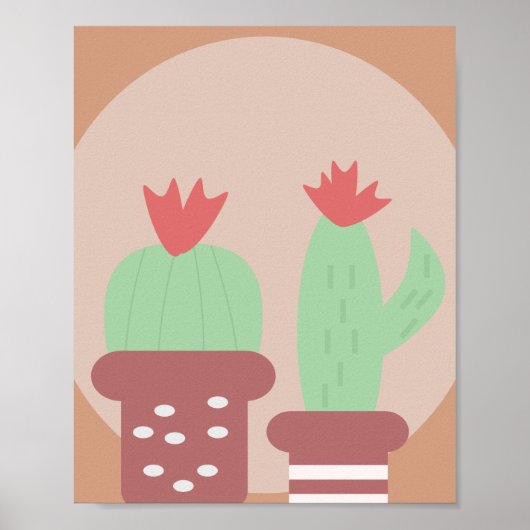 Cactus Pflanze Potted Clay Potts und Formen Wand K Poster (Vorne)