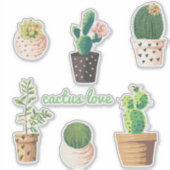 Cactus Pflanze Set Aufkleber (Vorderseite)
