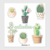 Cactus Pflanze Set Aufkleber (Blatt)