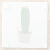 Cactus Pflanze Single Tall Pink Green Glasuntersetzer (Rückseite)