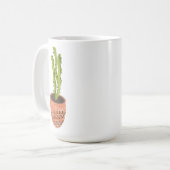 Cactus Pflanze Terracotta Handgezeichnet Kaffeetasse (Vorderseite Links)