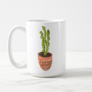 Cactus Pflanze Terracotta Handgezeichnet Kaffeetasse