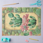 Cactus Pink Blume Ephemera Collage Art Nr. 6 Seidenpapier (Basteln)