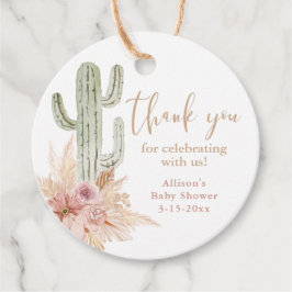 Cactus pink floral boho Girl Dusche danke Geschenkanhänger