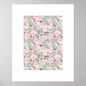 Cactus Pink Green Floral Pattern Art Print Poster (Vorne)