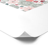 Cactus Pink Green Floral Pattern Art Print Poster (Ecke)