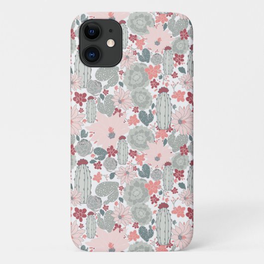 Cactus Pink Mint Succulents Desert Pflanze Case-Mate iPhone Hülle (Rückseite)