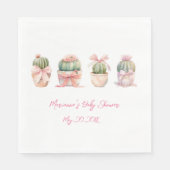 Cactus Pink Ribbon Baby Dusche Napkins Serviette (Vorderseite)