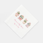 Cactus Pink Ribbon Baby Dusche Napkins Serviette (Ecke)