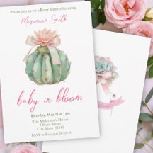 Cactus Pink Ribbon Baby Girl Duwer