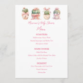 Cactus Pink Ribbon Baby Girl Duwer Menükarte (Vorderseite)