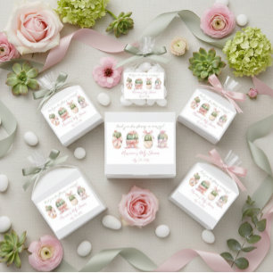 Cactus Pink Ribbon Baby Girl Duwer Vielen Dank Rechteckiger Aufkleber