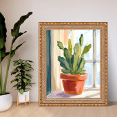 Cactus Plant | Green Botanical Watercolor Poster
