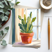 Cactus Plant | Green Botanical Watercolor Postkarte