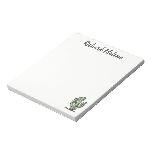 Cactus Plant Hand Drawn Illustration Personalized Notizblock (Rotiert)