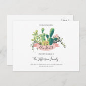 Cactus Planted New Roots Moved Moving Ankündigungspostkarte (Vorne/Hinten)