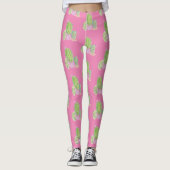 Cactus pot Pflanze Pattern rosa Leggings (Vorderseite)
