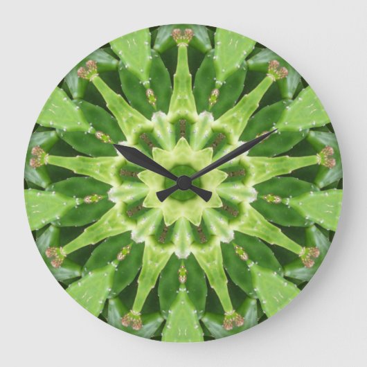 Cactus Prickle Frenzy Fraktal Große Wanduhr (Vorderseite)