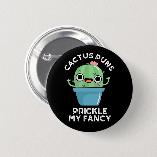 Cactus prickle meine Extravagante Pflanze Pun Dark Button (Vorne & Hinten)