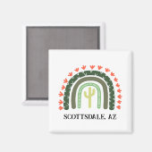 Cactus Rainbow Modern Desert Southwest Own Text Magnet (Vorderseite/Rückseite)