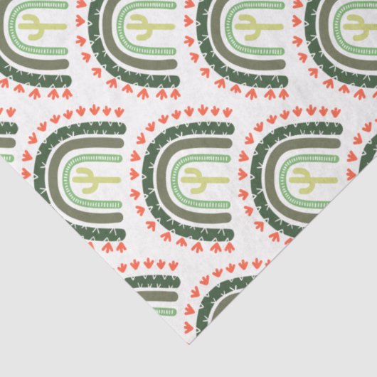 Cactus Rainbow Orange Green Modern Seidenpapier (Detail)