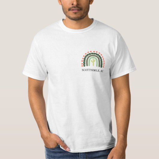 Cactus Rainbow Scottsdale AZ Moderne Wüste T-Shirt (Vorderseite)