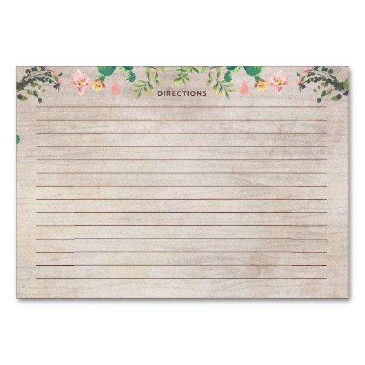 Cactus Recipe Brautparty Cards Tischnummer (Rückseite)