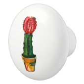 Cactus Red Green Pflanze Boho Rustic Southwestern Keramikknauf (Rechts)
