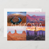 Cactus Red Rock Sunset Nature Landscapes Arizona Postkarte (Vorne/Hinten)