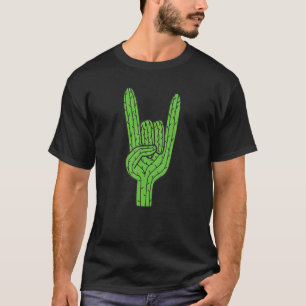 Cactus Rock and Roll Hand Wüste Pflanze Cacti Succ T-Shirt