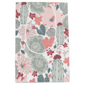 Cactus rosa succulents floral Pattern Mittlere Geschenktüte (Vorderseite)