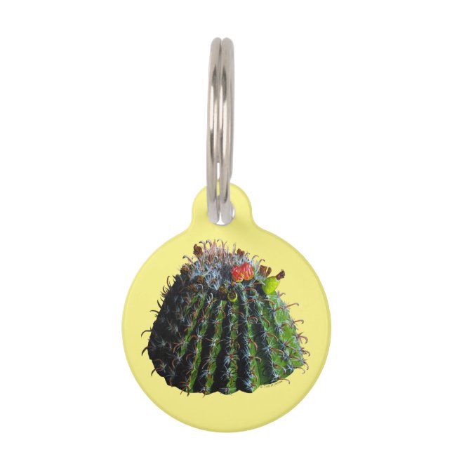 Cactus Round Pet Tag Haustiermarke (Vorderseite)