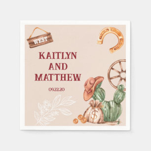 Cactus Rustic Brawn Western Wedding Serviette