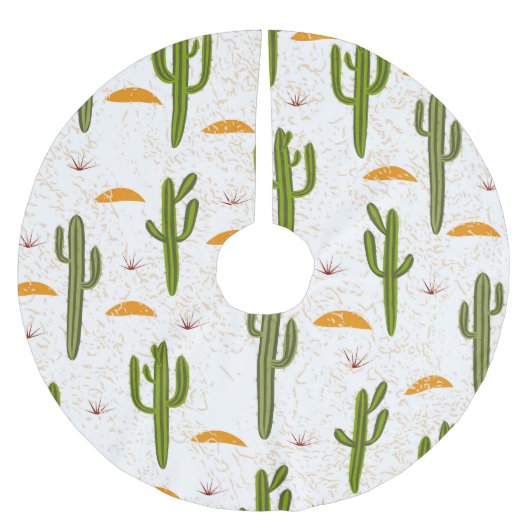 Cactus Sand: Mexikanischer Stil Nahtlos. Polyester Weihnachtsbaumdecke (Vorderseite)
